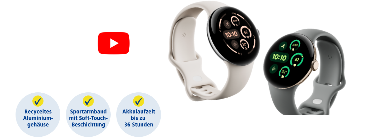 gogle pixel watch 3 lte und fitbit youtube premium freimonate | 1&1 gogle pixel watch 3 lte und fitbit youtube premium freimonate